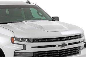 Chevrolet Silverado 1500 Hood Scoop - Rough Country - Summit White - '19-'24 Chevrolet Silverado 1500 Hood Scoop - Rough Country - Summit White - '19-'24